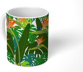 Mok - Koffiemok - Patronen - Jungle - Planten - Paradijsvogelplant - Mokken - 350 ML - Beker - Koffiemokken - Theemok