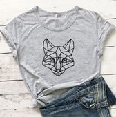T-shirt vos grijs - dames - vrouw - kleding - mode - shirt - korte mouw - Dames T-shirt