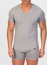 T-shirt - V-hals - Egyptisch katoen - ZD Zero Defects - Superkwaliteit - Grijs - Maat 2XL/3XL