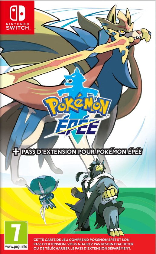 Doos van Pokémon Epee met de legendarische Pokémon Zacian en Zamazenta.