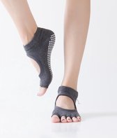 2 paar - Yoga sokken Donker Grijs - Vrouwen - One Size - Dames - Grip sokken - Yoga Socks