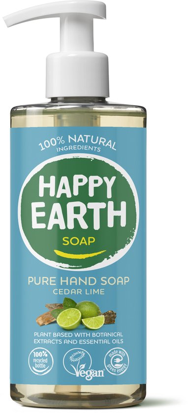 Happy Earth 100% Natuurlijke Handzeep Cedar Lime 300 ml