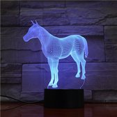 3D Led Lamp Met Gravering - RGB 7 Kleuren - Paard