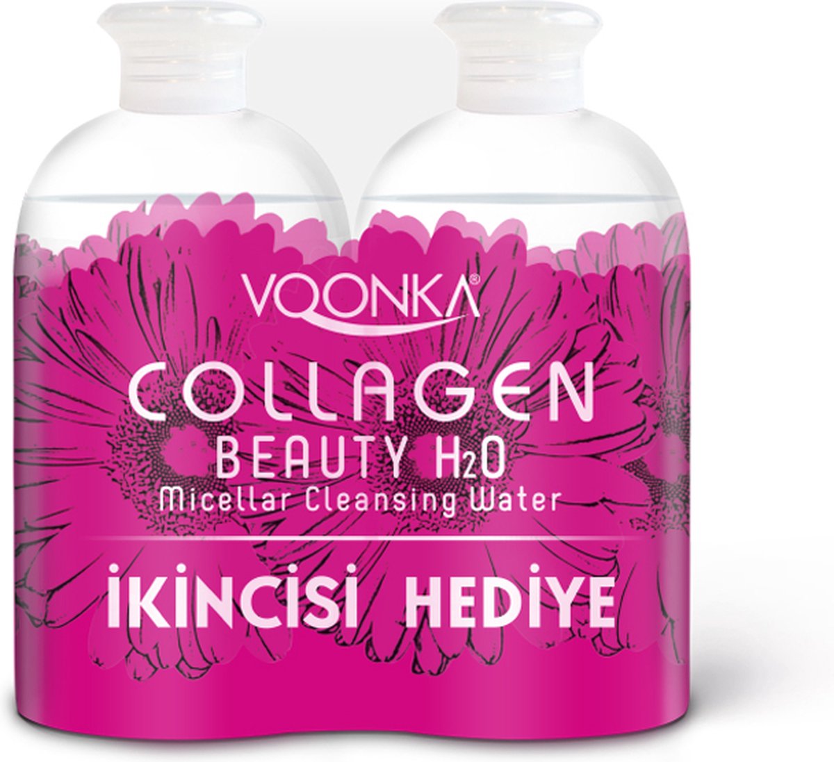 Voonka Collagen Beauty H₂O Micellar Reinigingswater 2x500 ml (Beschikbaar voor alle huidtype)