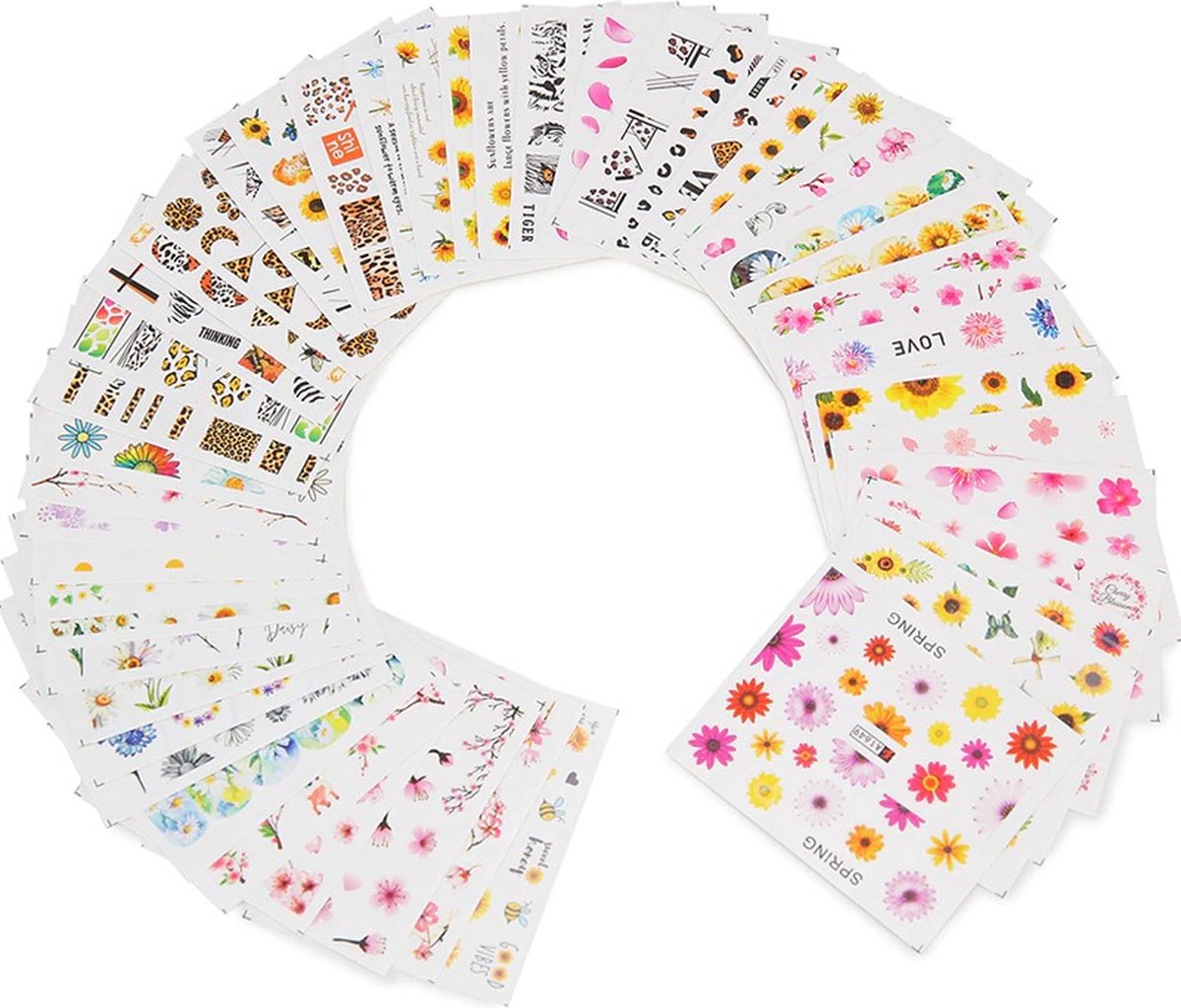 Goedkoopste 48 Stuks Nagelstickers – Vrolijke Bloemen