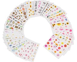48 Stuks Nagelstickers – Vrolijke Bloemen