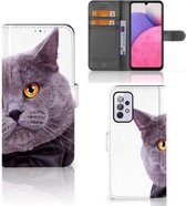 Telefoonhoesje Geschikt voor Samsung Galaxy A33 5G Flipcover Case Kat
