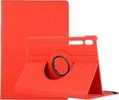 Mobigear Tablethoes geschikt voor Samsung Galaxy Tab S7 Hoes | Mobigear DuoStand Draaibare Bookcase + Stylus Houder - Rood