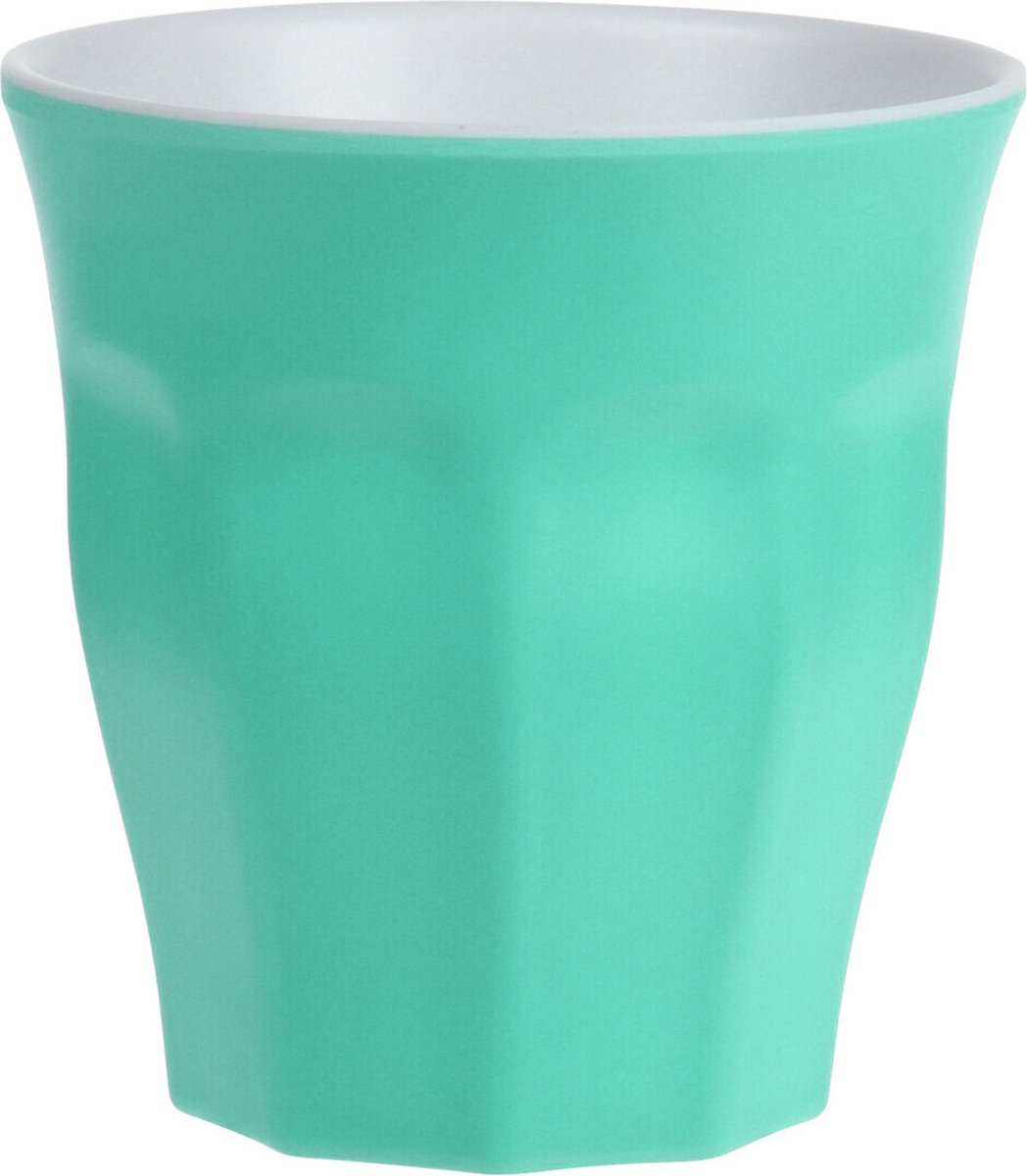 Goedkoopste Onbreekbare kunststof/melamine groene drinkbeker 9 x 8.7 cm voor outdoor/camping/picknick/strand