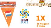 Koningsdag - WK 2022 - Vlaggenlijn - 15 vlaggen - 6 Meter - WK2022 - Qatar - Voetbal - Oranje - Nederland