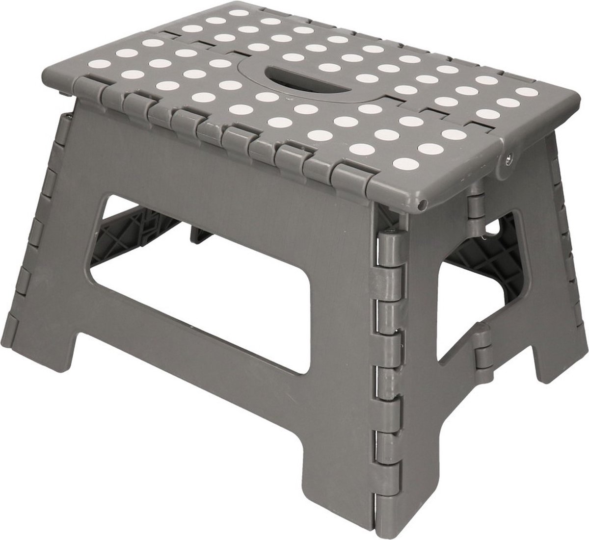 Opstapkrukje - opvouwbaar - grijs-wit - 35 x 28 x 22 cm - Caravan/camper/huis