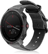 Nylon Smartwatch bandje - Geschikt voor  Polar Grit X Pro nylon gesp band - zwart - Strap-it Horlogeband / Polsband / Armband