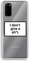 Case Company® - Samsung Galaxy S20 hoesje - Don't give a shit - Soft Cover Telefoonhoesje - Bescherming aan alle Kanten en Schermrand