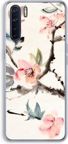 Case Company® - Oppo A91 hoesje - Japanse bloemen - Soft Cover Telefoonhoesje - Bescherming aan alle Kanten en Schermrand