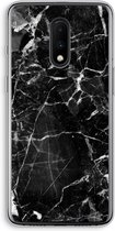 Case Company® - OnePlus 7 hoesje - Zwart Marmer - Soft Cover Telefoonhoesje - Bescherming aan alle Kanten en Schermrand