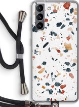 Case Company® - Samsung Galaxy S21 hoesje met Koord - Terrazzo N°4 - Telefoonhoesje met Zwart Koord - Bescherming aan alle Kanten en Over de Schermrand