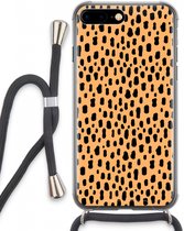 Case Company® - iPhone 8 Plus hoesje met Koord - Panter - Telefoonhoesje met Zwart Koord - Extra Bescherming aan alle Kanten en Over de Schermrand