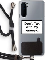 Case Company® - OnePlus Nord hoesje met Koord - My energy - Telefoonhoesje met Zwart Koord - Bescherming aan alle Kanten en Over de Schermrand