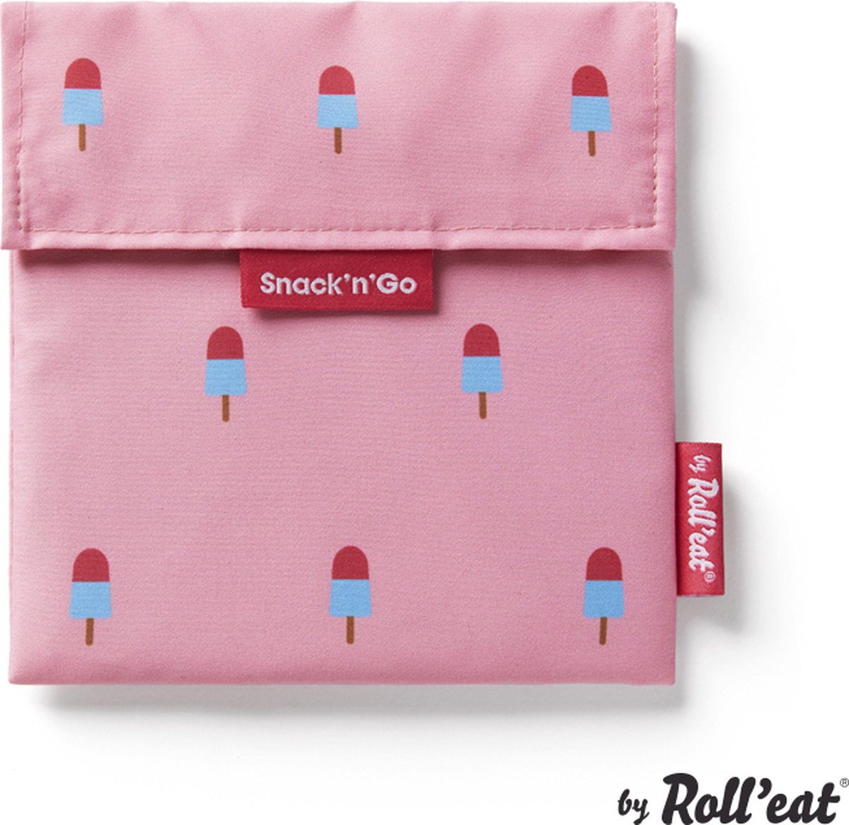 Snack'n'Go Icons Ijsjes - Herbruikbaar Boterhamzakje en Snackverpakking - Sluiting met klittenband - BPA-vrij - Waterdichte binnenlaag - Wasbaar tot 60°C