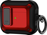 YONO Armor Case compatible avec Apple Airpods 3 (3e génération) - Étui rigide avec verrou et clip - Rouge