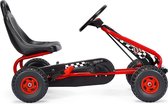 FURNIBELLA - Pedal Kart Fiets en voertuig voor kinderen Verstelbare stoel met handrem 3-6 jaar Rood