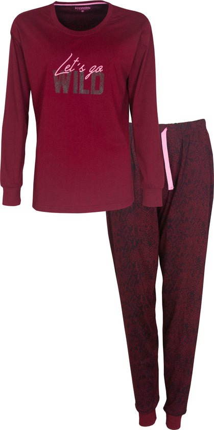 Irresistible - Dames Pyjama - Bordeaux Rood - Maat XXL