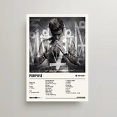 Justin Bieber Poster - Purpose Album Cover Poster - Justin Bieber LP - A3 - Justin Bieber Merch - Muziek