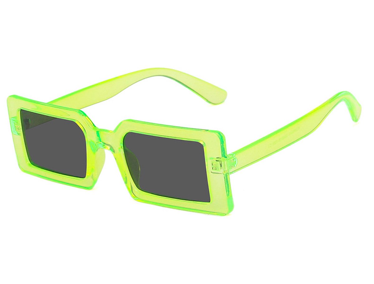 Vierkante Dames Zonnebril Vintage - Fluo Groen