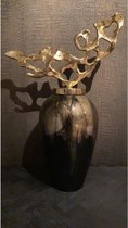 Diga Colmore Black Sea Vase ornament goud 54x32x25 | Zwart Gouden luxe deco vaas