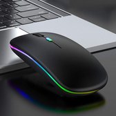 Ruqo Wireless Mouse 2.4G - Rechargeable - Bluetooth Mouse Wireless - RGB LED Computer Mouse - Laptop - Universel - Ergonomique - 4 Boutons - Silencieux