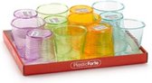 48x stuks Drinkglazen/limonadeglazen gekleurd 360 ml - Sapglazen/waterglazen onbreekbaar kunststof voor kinderen