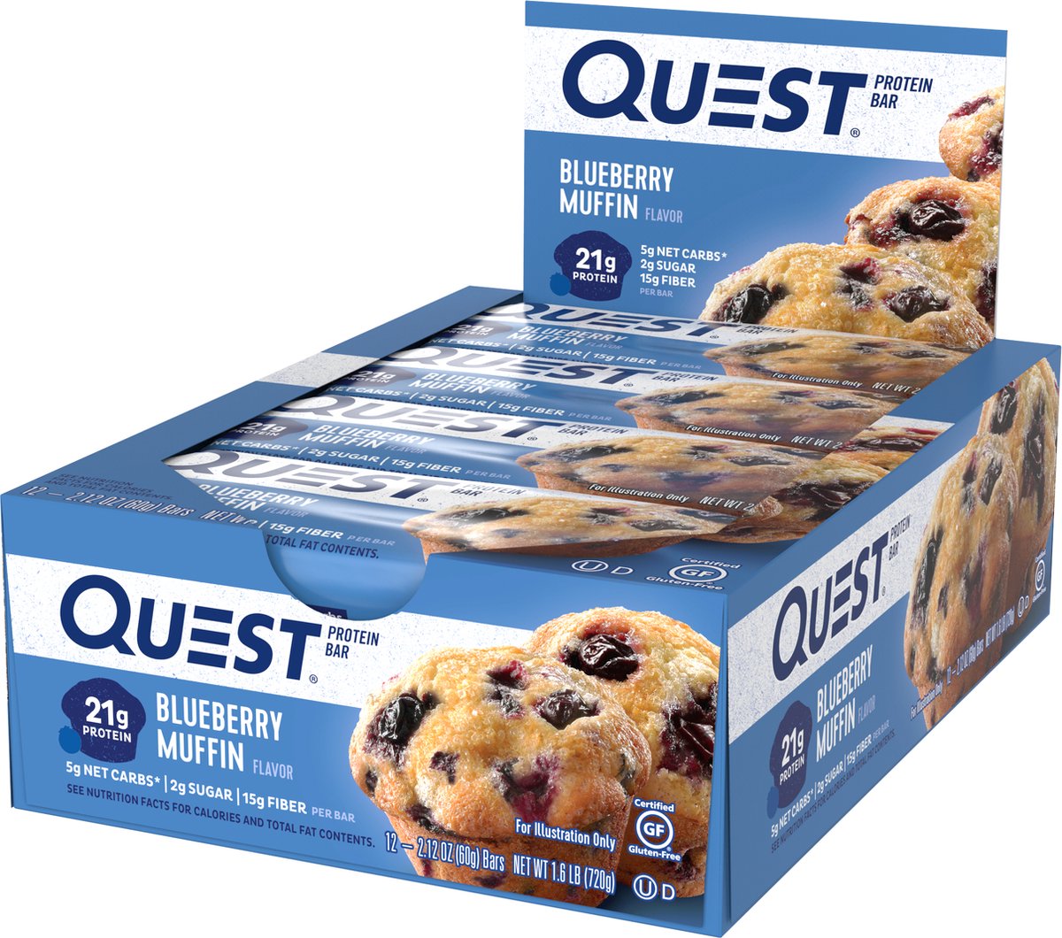 Goedkoopste Quest Nutrition Quest Bar - Eiwitreep - 1 doos (12 eiwitrepen) - Bosbes muffin