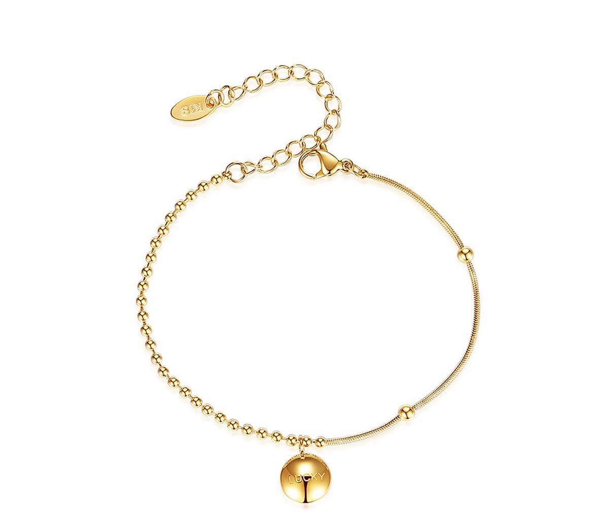 Armband met bedel - Zazi Lucky goud verguld - Goudkleurig in geschenkverpakking van Sophie Siero