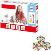Fixoda Magnetisch Speelgoed - Constructiespeelgoed - Doos Bouwspeelgoed - Leerzaam & Creatief - 180 Onderdelen - DIY Bouwpakket Kinderen