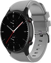Siliconen Smartwatch bandje - Geschikt voor Strap-it Amazfit GTR 2 siliconen bandje - grijs - GTR 2 - 22mm - Strap-it Horlogeband / Polsband / Armband