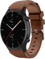 Siliconen Smartwatch bandje - Geschikt voor Strap-it Amazfit GTR 2 siliconen bandje - koffiebruin - GTR 2 - 22mm - Strap-it Horlogeband / Polsband / Armband