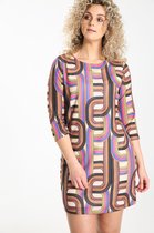 Cassis Dames Rechte jurk in velours met retroprint - Jurk - Maat 42