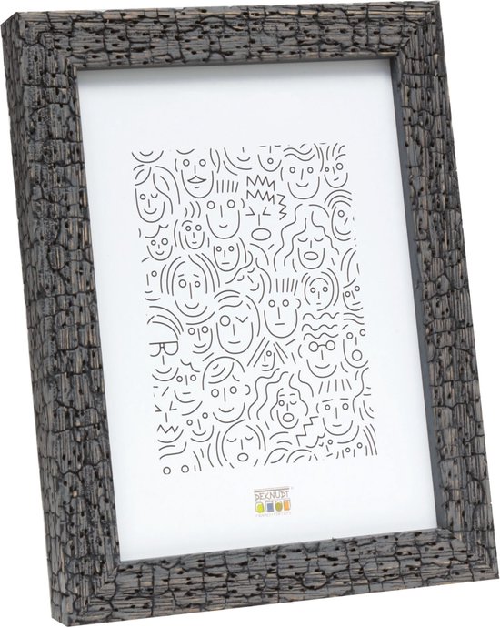 Deknudt Frames Cadre photo S45RL7 | Aspect bois brûlé gris | Pour format photo 24x30 cm