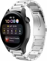 Stalen Smartwatch bandje - Geschikt voor  Huawei Watch 3 - Pro stalen band - zilver - Strap-it Horlogeband / Polsband / Armband