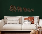 Wanddecoratie |Geometric Elephant Family  decor | Metal - Wall Art | Muurdecoratie | Woonkamer |Bronze| 119x33cm