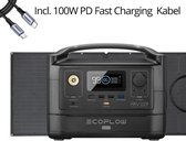 Ecoflow River Max + 110W Solar Panel - Solar Kit - solar generator - 110W Zonnepaneel - noodpakket - survival kit - incl. 100W PD Fast Charging Kabel