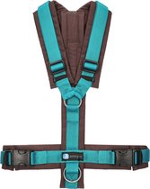 AnnyX Hondentuig - FUN - Speurtuig - Turquoise/Bruin - maat XS - Borstomvang 43-52cm - Gewicht hond 6 -12 kg - My K9