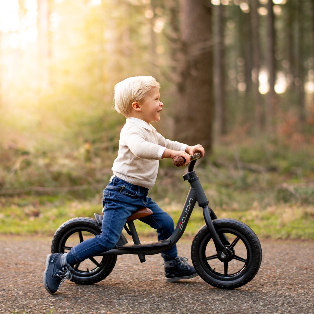 Sajan Loopfiets - Balance Bike - Jongens en Meisjes - Loopfiets 2 Jaar - Buitenspeelgoed - Mat-Oker — afbeelding 4