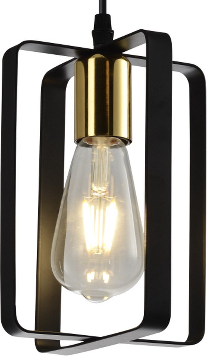 Industriële hanglamp Pisa - zwart met goud