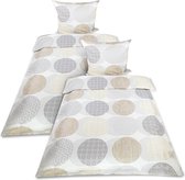 Beautissu Josi - Dekbedovertrek Flanel Tweepersoons - 2x Dekbed 135x200 cm & 2x Kussensloop 80x80 cm – Flanellen Dekbedhoes Creme