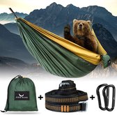 PURE HANG Premium Camping Hangmat Outdoor Ultralight Travel Hangmat Parachute Zijde, 300 kg draagvermogen 275x140 cm, met hangmat bevestiging bevestiging incl. Karabijnhaak Strand