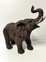 Boltze - Olifant - Polyresin - Bruin - 40cm - Beeld - Decoratie