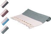 Komfortec Strandlaken XXL 100x180 cm, 100% Katoen, Hamamdoek & Saunadoek, Klassiek Peştamal Peshtamal, Absorberend & Sneldrogend, Groen