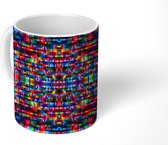 Mok - Koffiemok - Design - Pixel - Regenboog - Patronen - Mokken - 350 ML - Beker - Koffiemokken - Theemok