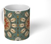 Mok - Koffiemok - Mandala - Retro - Bohemian - Patroon - Mokken - 350 ML - Beker - Koffiemokken - Theemok